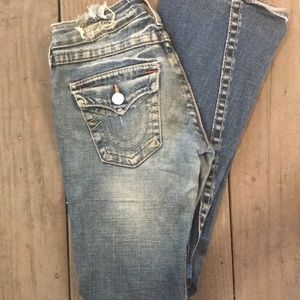 Women’s True Religion Low Rise Joey Flap Pocket Flare Jeans